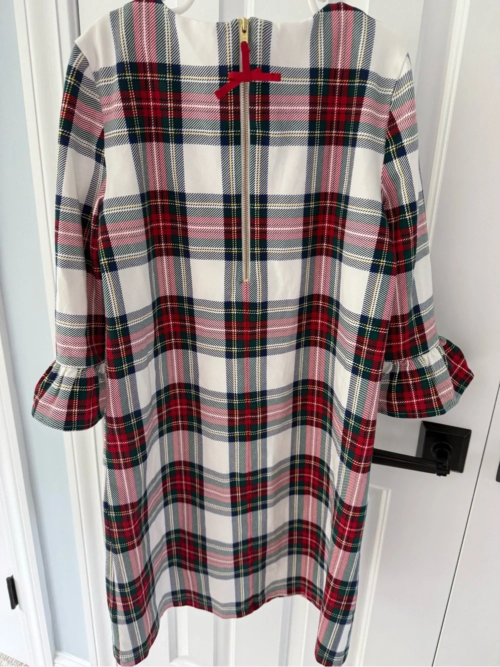 Vineyard Vines Red, White & Blue Plaid Ruffle-Sleeve Dress